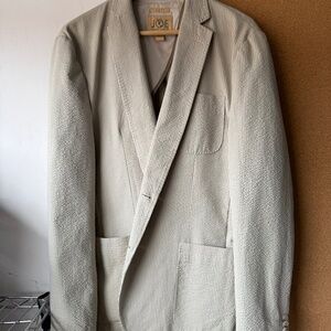 Joseph Abboud Seersucker sand and white Jacket and waistcoat vest set